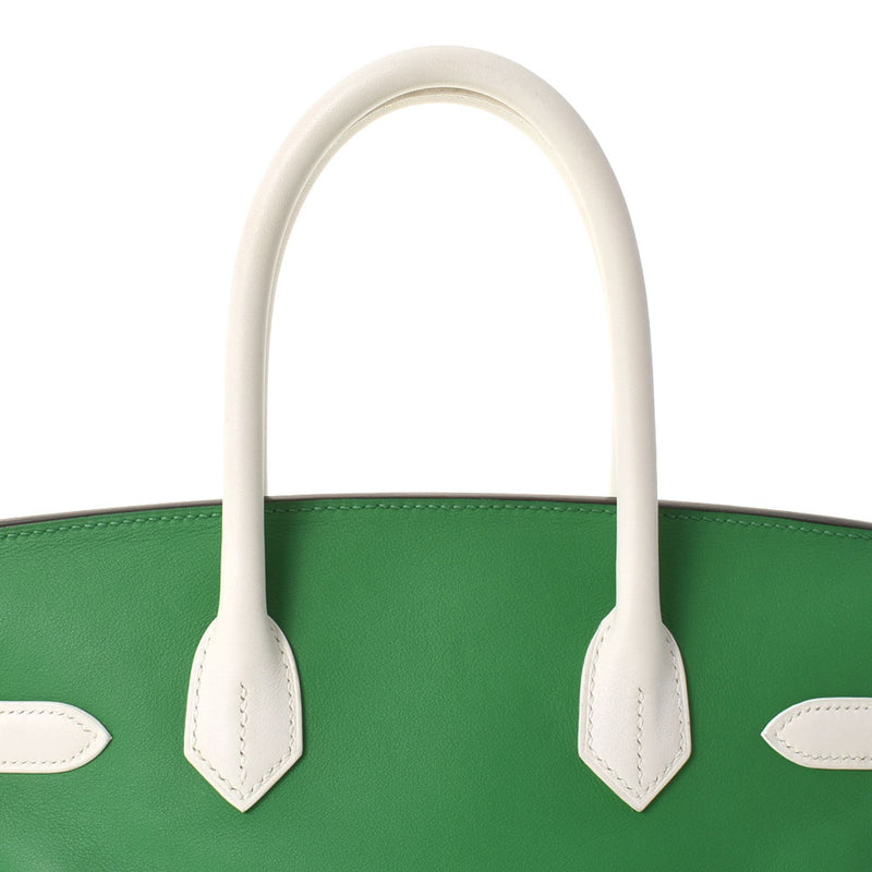 HERMES エルメス バーキン30 SPオーダー イニシャル入り バンブー パラジウム金具 □O刻印(2011年頃) レディース スイフト ハンドバッグ Aランク 中古 銀蔵