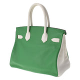 HERMES エルメス バーキン30 SPオーダー イニシャル入り バンブー パラジウム金具 □O刻印(2011年頃) レディース スイフト ハンドバッグ Aランク 中古 銀蔵