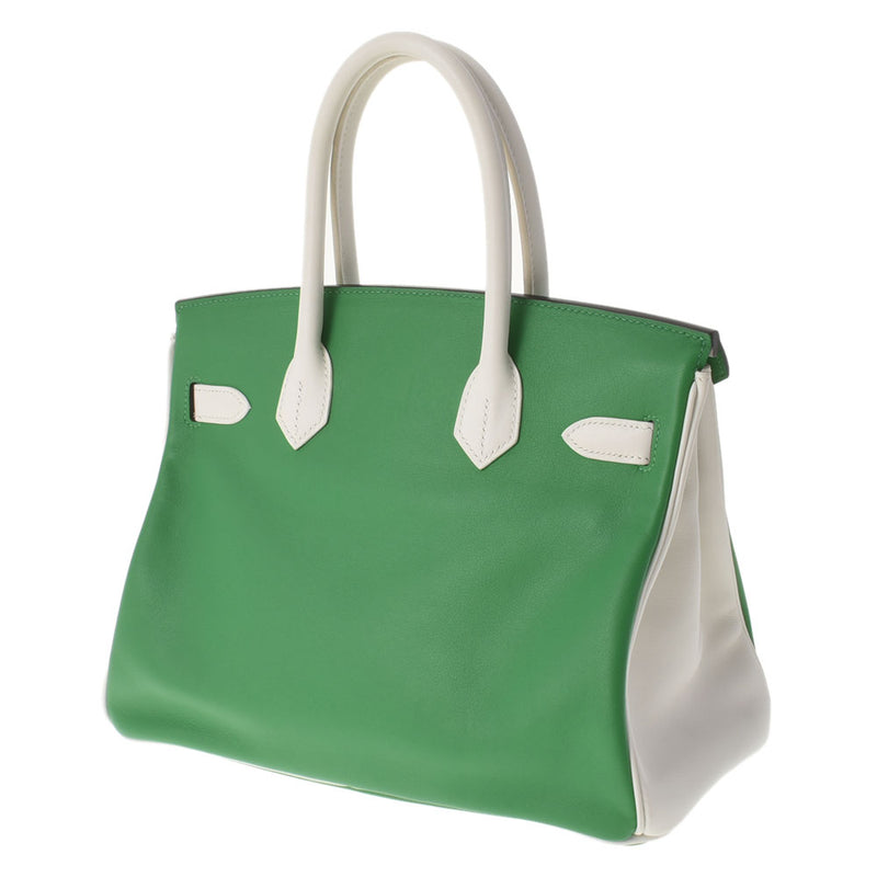 HERMES エルメス バーキン30 SPオーダー イニシャル入り バンブー パラジウム金具 □O刻印(2011年頃) レディース スイフト ハンドバッグ Aランク 中古 銀蔵