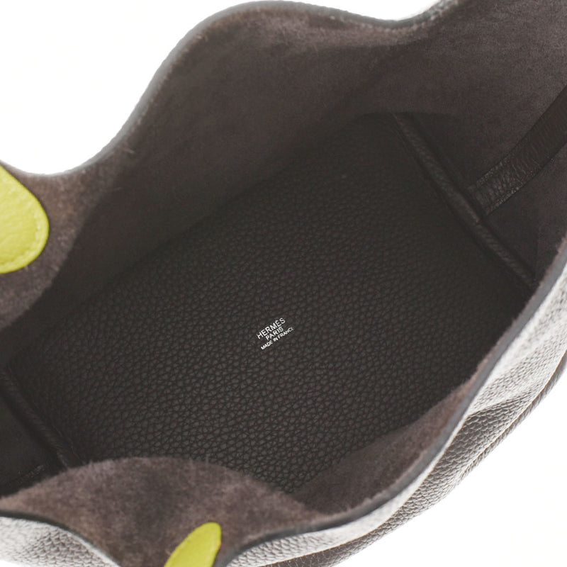 HERMES エルメス ピコタンロック MM エベヌ/アニス シルバー金具 □J刻印(2006年頃) レディース トリヨンクレマンス ハンドバッグ Aランク 中古 銀蔵