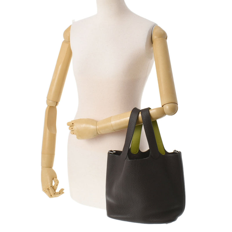 HERMES エルメス ピコタンロック MM エベヌ/アニス シルバー金具 □J刻印(2006年頃) レディース トリヨンクレマンス ハンドバッグ Aランク 中古 銀蔵