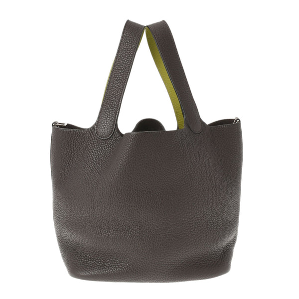 HERMES エルメス ピコタンロック MM エベヌ/アニス シルバー金具 □J刻印(2006年頃) レディース トリヨンクレマンス ハンドバッグ Aランク 中古 銀蔵