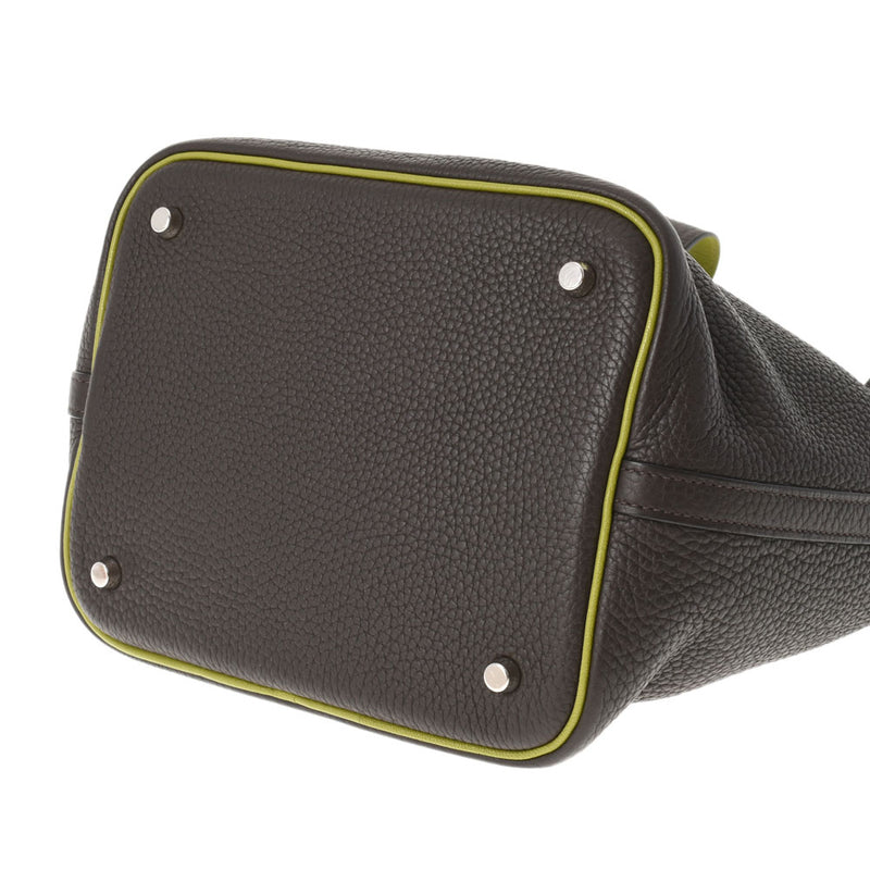 HERMES エルメス ピコタンロック MM エベヌ/アニス シルバー金具 □J刻印(2006年頃) レディース トリヨンクレマンス ハンドバッグ Aランク 中古 銀蔵