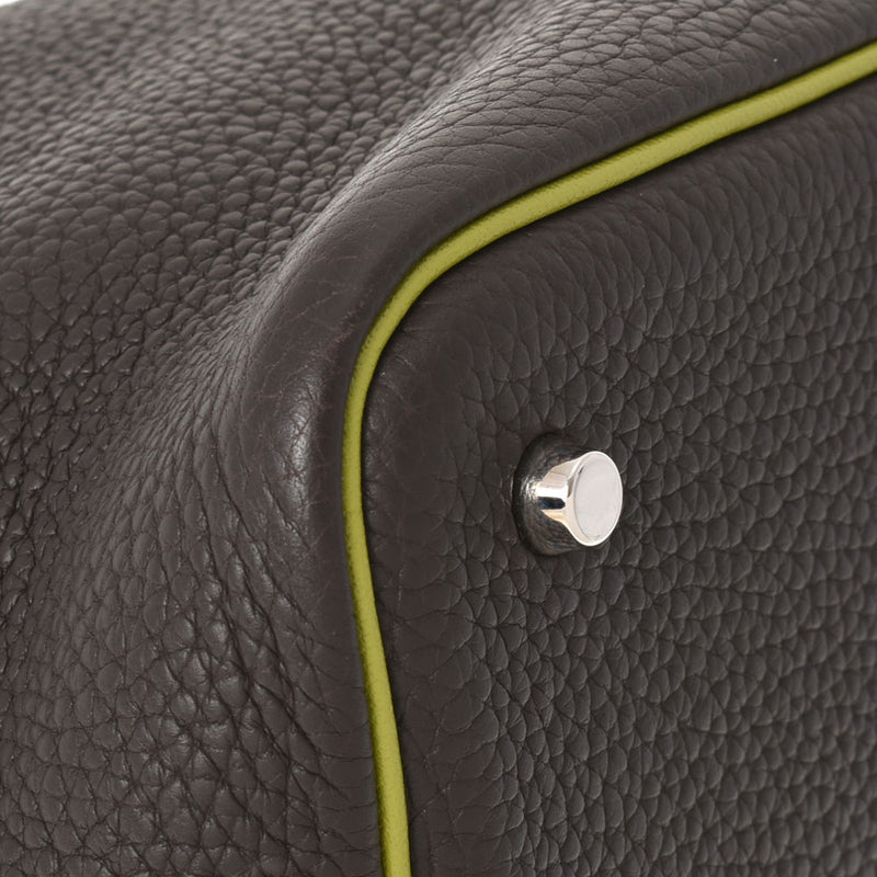 HERMES エルメス ピコタンロック MM エベヌ/アニス シルバー金具 □J刻印(2006年頃) レディース トリヨンクレマンス ハンドバッグ Aランク 中古 銀蔵