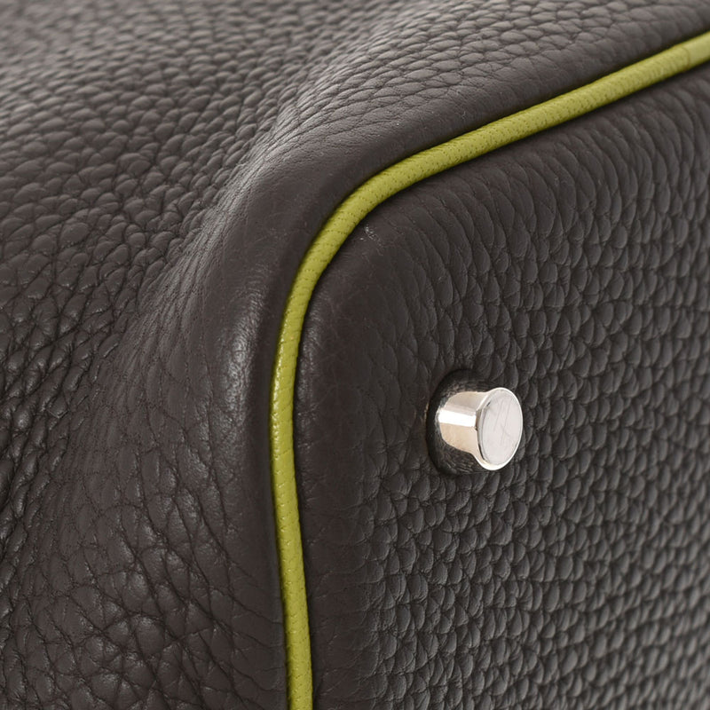 HERMES エルメス ピコタンロック MM エベヌ/アニス シルバー金具 □J刻印(2006年頃) レディース トリヨンクレマンス ハンドバッグ Aランク 中古 銀蔵