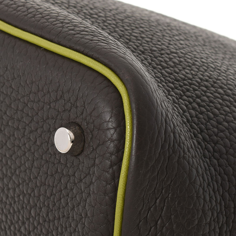 HERMES エルメス ピコタンロック MM エベヌ/アニス シルバー金具 □J刻印(2006年頃) レディース トリヨンクレマンス ハンドバッグ Aランク 中古 銀蔵