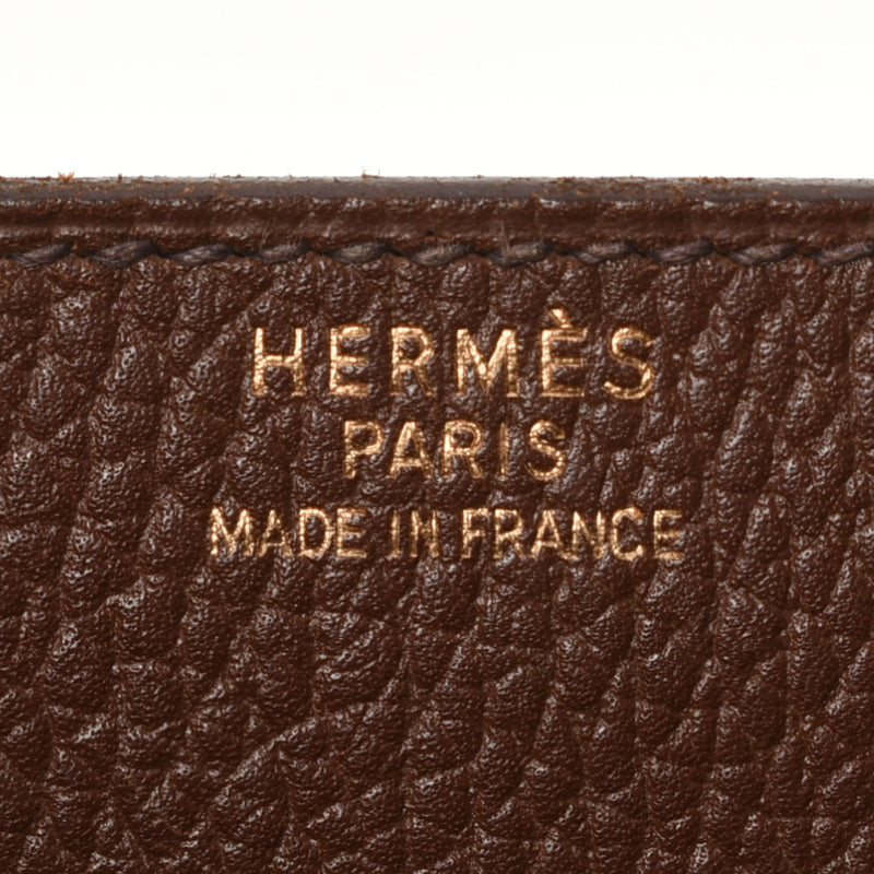 HERMES Hermes Sack Adepesh 38 Brief Case Havana Gold Bracket □ A engraved (around 1997) Men's Aldenne Business Bag B Rank Used Ginzo