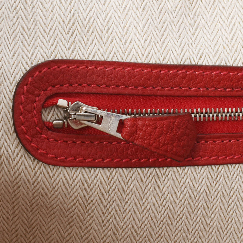 HERMES エルメス ガーデンパーティー PM ルージュピマン ユニセックス  ヴァッシュカントリー ハンドバッグ Aランク 中古 銀蔵