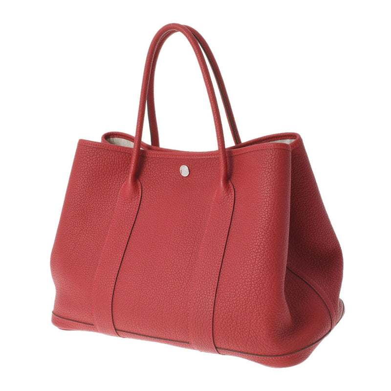 HERMES エルメス ガーデンパーティー PM ルージュピマン ユニセックス  ヴァッシュカントリー ハンドバッグ Aランク 中古 銀蔵