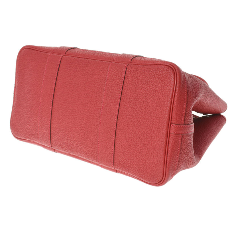 HERMES エルメス ガーデンパーティー PM ルージュピマン ユニセックス  ヴァッシュカントリー ハンドバッグ Aランク 中古 銀蔵