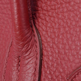 HERMES エルメス バーキン30 ルージュビフ パラジウム金具 □R刻印(2014年頃) レディース トリヨンクレマンス ハンドバッグ Aランク 中古 銀蔵