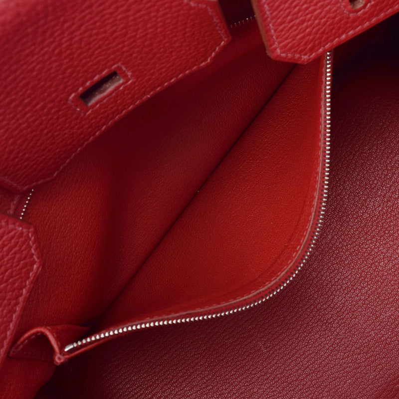 HERMES エルメス バーキン30 ルージュビフ パラジウム金具 □R刻印(2014年頃) レディース トリヨンクレマンス ハンドバッグ Aランク 中古 銀蔵