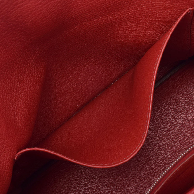 HERMES エルメス バーキン30 ルージュビフ パラジウム金具 □R刻印(2014年頃) レディース トリヨンクレマンス ハンドバッグ Aランク 中古 銀蔵