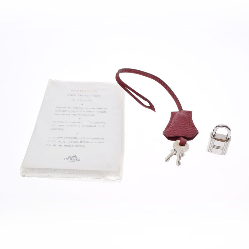 HERMES エルメス バーキン30 ルージュビフ パラジウム金具 □R刻印(2014年頃) レディース トリヨンクレマンス ハンドバッグ Aランク 中古 銀蔵