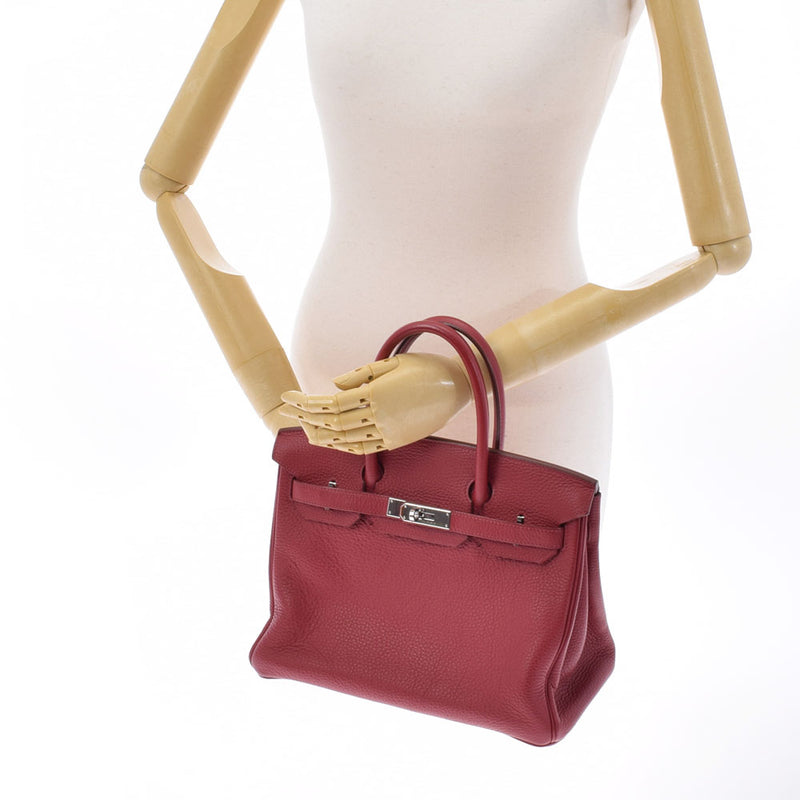 HERMES エルメス バーキン30 ルージュビフ パラジウム金具 □R刻印(2014年頃) レディース トリヨンクレマンス ハンドバッグ Aランク 中古 銀蔵
