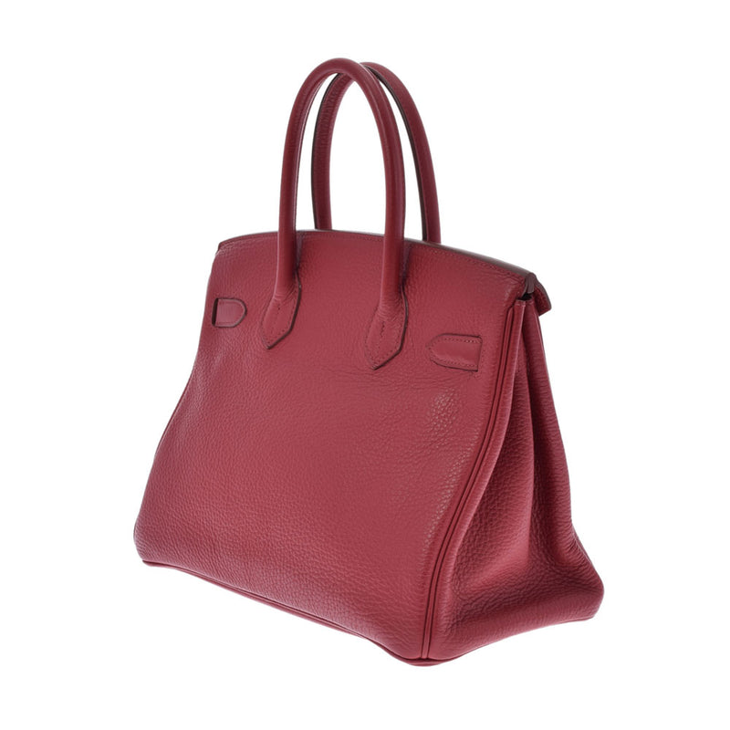 HERMES エルメス バーキン30 ルージュビフ パラジウム金具 □R刻印(2014年頃) レディース トリヨンクレマンス ハンドバッグ Aランク 中古 銀蔵