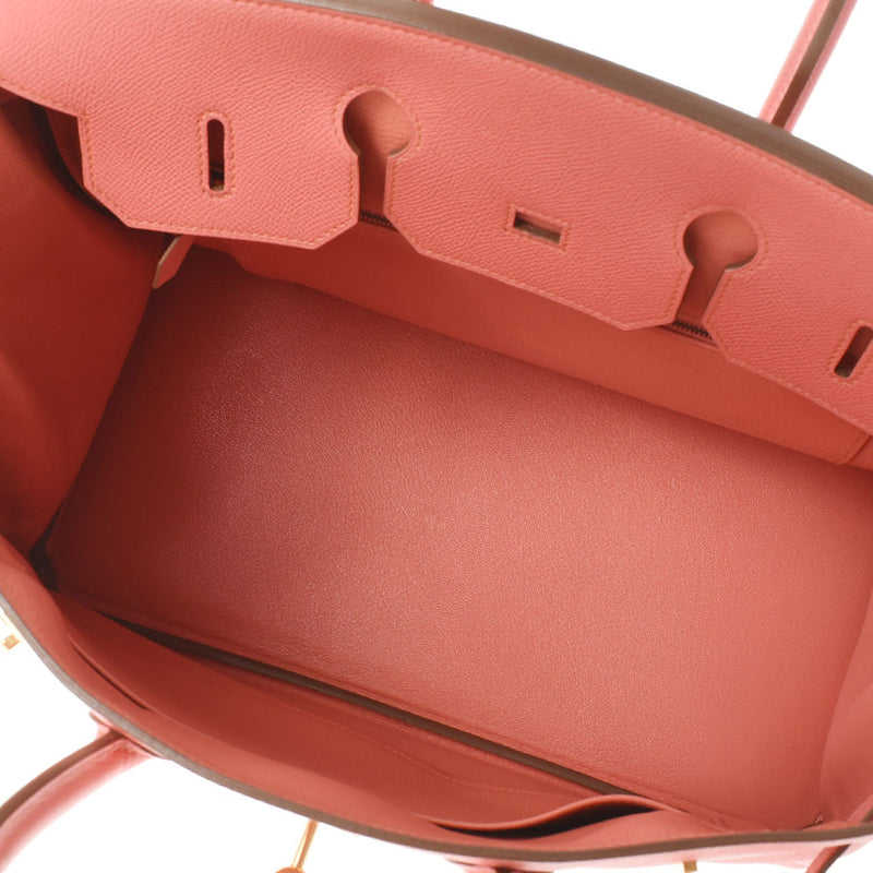 HERMES エルメス バーキン35 フラミンゴ ゴールド金具 □Q刻印(2013年頃) ユニセックス ヴォーエプソン ハンドバッグ Aランク 中古 銀蔵