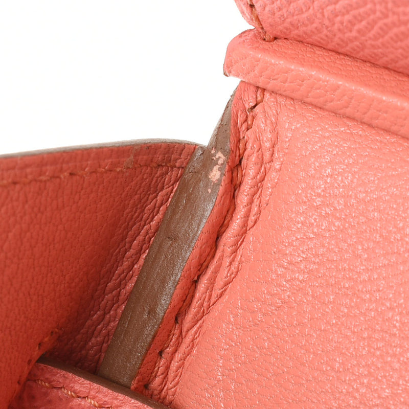 HERMES エルメス バーキン35 フラミンゴ ゴールド金具 □Q刻印(2013年頃) ユニセックス ヴォーエプソン ハンドバッグ Aランク 中古 銀蔵