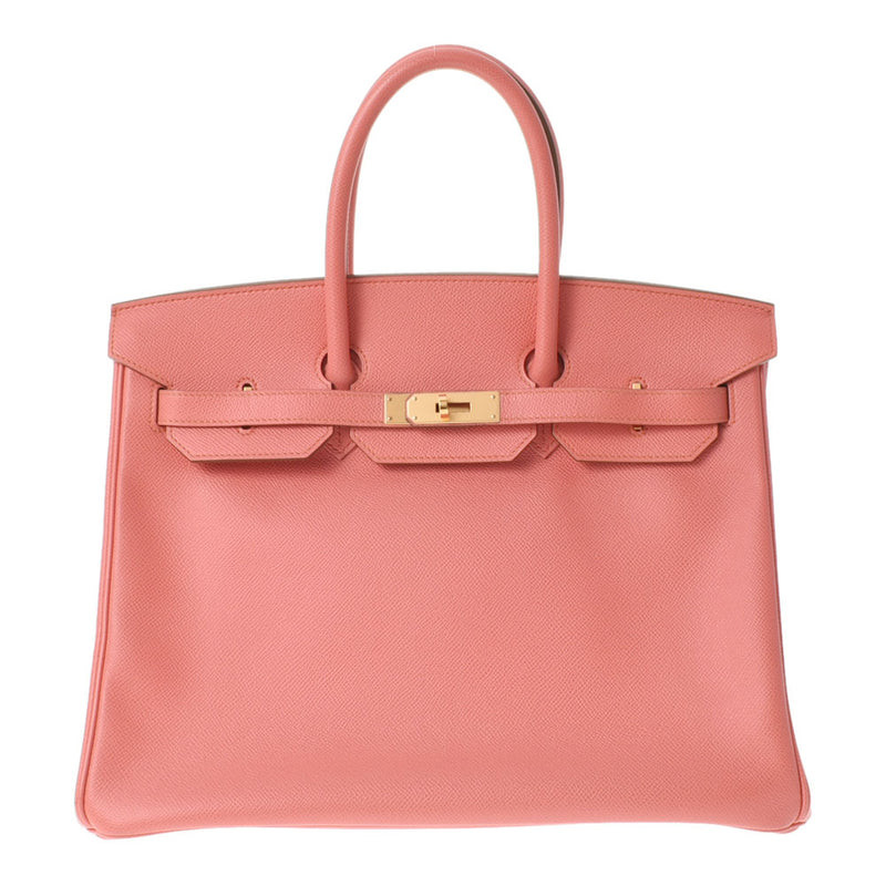 HERMES エルメス バーキン35 フラミンゴ ゴールド金具 □Q刻印(2013年頃) ユニセックス ヴォーエプソン ハンドバッグ Aランク 中古 銀蔵