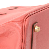 HERMES エルメス バーキン35 フラミンゴ ゴールド金具 □Q刻印(2013年頃) ユニセックス ヴォーエプソン ハンドバッグ Aランク 中古 銀蔵