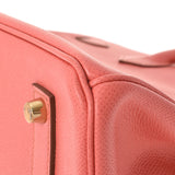 HERMES エルメス バーキン35 フラミンゴ ゴールド金具 □Q刻印(2013年頃) ユニセックス ヴォーエプソン ハンドバッグ Aランク 中古 銀蔵