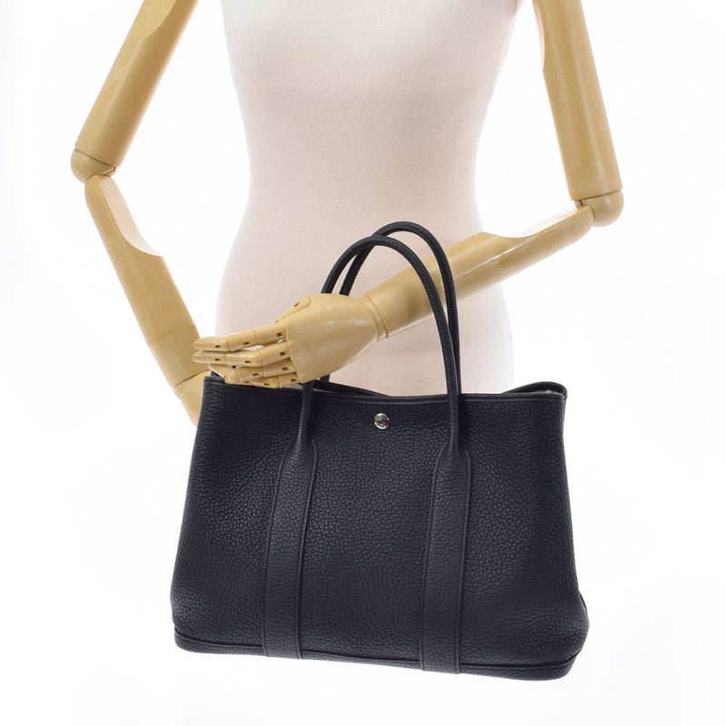 HERMES エルメス ガーデンパーティー PM 黒 Z刻印(2021年頃) ユニセックス ネゴンダ ハンドバッグ Aランク 中古 銀蔵