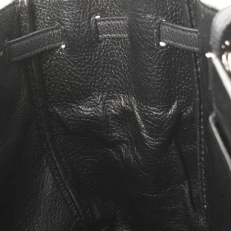 爱马仕爱马仕Kabana黑色银色支架□D雕刻（大约2000年）女士Togo手提袋B等级使用Ginzo