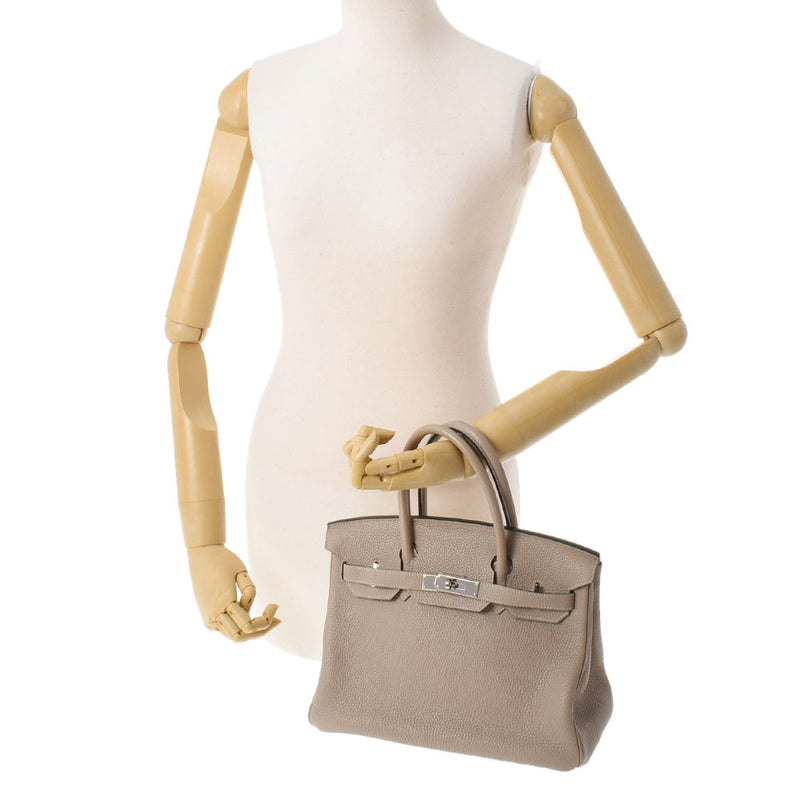 HERMES エルメス バーキン30 トゥルティエールグレー パラジウム金具 □O刻印(2011年頃) レディース トゴ ハンドバッグ Aランク 中古 銀蔵