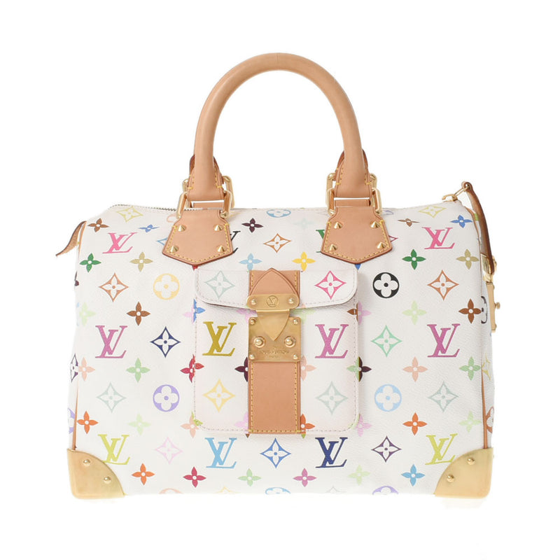 LOUIS VUITTON Louis Vuitton Multicolor Speedy 30 Bron (White) M92643 Ladies Monogram Multicolor Handbag AB Rank Used Ginzo