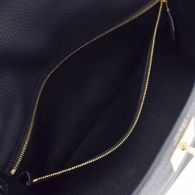 HERMES エルメス ケリー28 タッチ 内縫い 黒 ゴールド金具 Z刻印(2021年頃) レディース トゴ ポロサス 2WAYバッグ 未使用 銀蔵