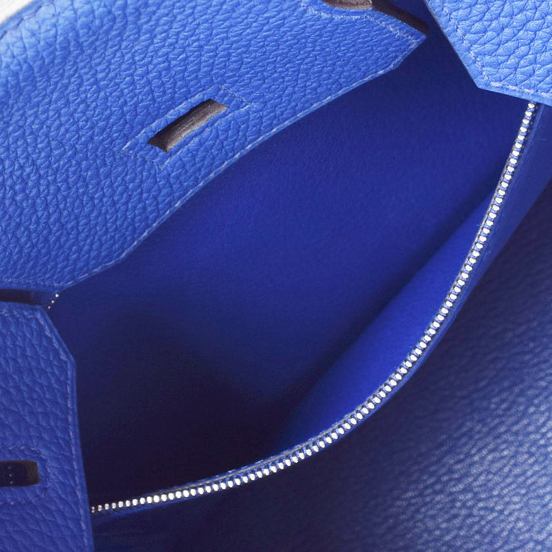 爱马仕爱马仕（Hermes Hermes）伯金（Hermes Hermes Birkin）30蓝色电力银支t t t -graved（2015年左右）女士托里昂·莱曼斯（Toryon Lemance）手提包