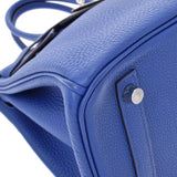 HERMES エルメス バーキン30 ブルーエレクトリック シルバー金具 T刻印(2015年頃) レディース トリヨンクレマンス ハンドバッグ Aランク 中古 銀蔵