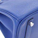 HERMES Hermes Birkin 30 Blue Electric Silver Bracket T T -engraved (around 2015) Ladies Toryon Lemance Handbag A Rank Used Ginzo