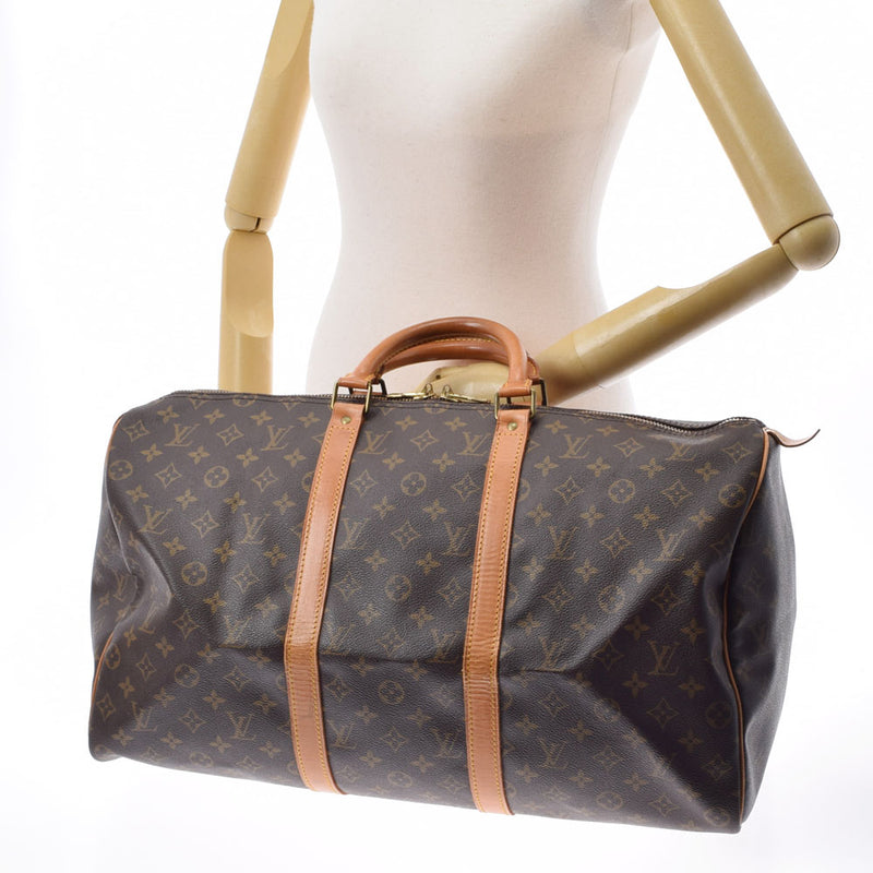 LOUIS VUITTON ルイヴィトン モノグラム キーポルバンドリエール50 ブラウン M41426  ユニセックス モノグラムキャンバス ボストンバッグ Bランク 中古 銀蔵