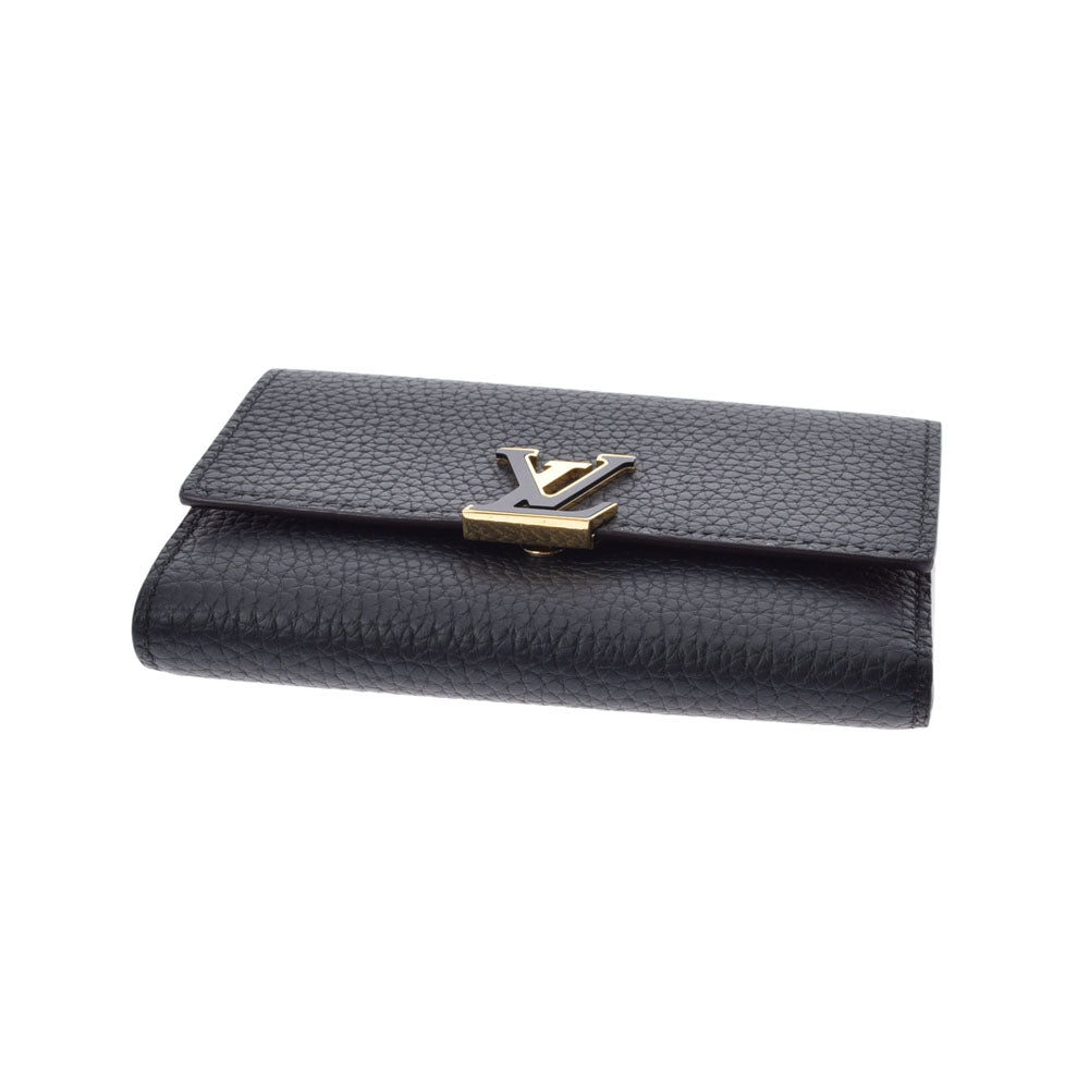 LOUIS VUITTON ルイヴィトン ポルトフォイユ カプシーヌ コンパクト ノワール/ホットピンク ゴールド金具 M62157 レディース  レザー 三つ折り財布 Aランク 中古 - Imsohooked