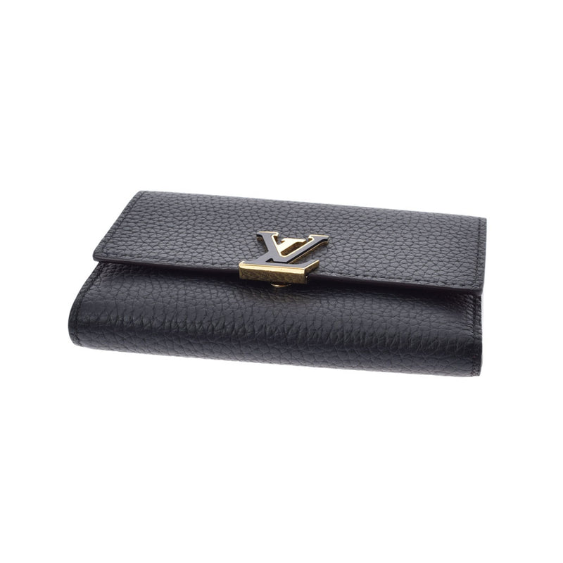 LOUIS VUITTON ルイヴィトン ポルトフォイユ カプシーヌ コンパクト ノワール/ホットピンク ゴールド金具 M62157 レディース レザー 三つ折り財布 Aランク 中古 銀蔵