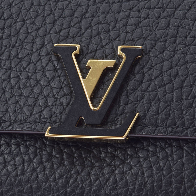 LOUIS VUITTON ルイヴィトン ポルトフォイユ カプシーヌ コンパクト ノワール/ホットピンク ゴールド金具 M62157 レディース レザー 三つ折り財布 Aランク 中古 銀蔵