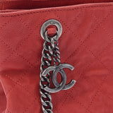 CHANEL シャネル マトラッセ チェーンハンドバッグ 赤 ヴィンテージ金具 レディース ソフトキャビアスキン ハンドバッグ ABランク 中古 銀蔵