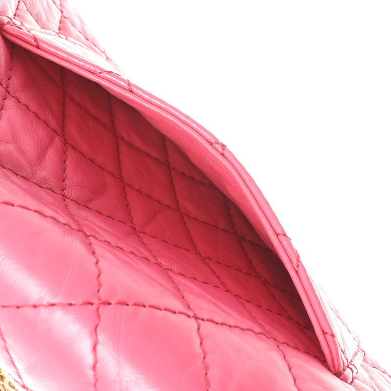 CHANEL Chanel 2.55 Chain Pink Vintage Tone Gold Gold Bracket Ladies Calf Shoulder Bag Unused Ginzo