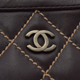 CHANEL シャネル ワイルドステッチ 茶 ビンテージ金具 レディース カーフ ハンドバッグ Bランク 中古 銀蔵