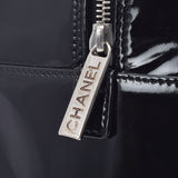 CHANEL シャネル チョコバー 黒 シルバー金具 レディース エナメル ハンドバッグ Aランク 中古 銀蔵