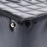 CHANEL シャネル チョコバー 黒 シルバー金具 レディース エナメル ハンドバッグ Aランク 中古 銀蔵