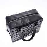 CHANEL シャネル チョコバー 黒 シルバー金具 レディース エナメル ハンドバッグ Aランク 中古 銀蔵