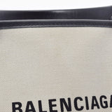 BALENCIAGA バレンシアガ ネイビーカバス  白/黒 390346 ユニセックス キャンバス ハンドバッグ ABランク 中古 銀蔵