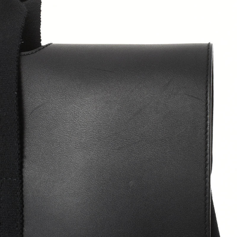 HERMES Hermes Valparaiso MM Black Unisex Towaru Shevron Handbag AB Rank used Ginzo