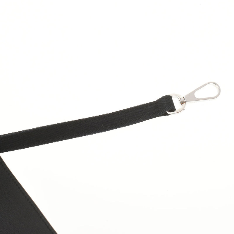 HERMES Hermes Valparaiso MM Black Unisex Towaru Shevron Handbag AB Rank used Ginzo