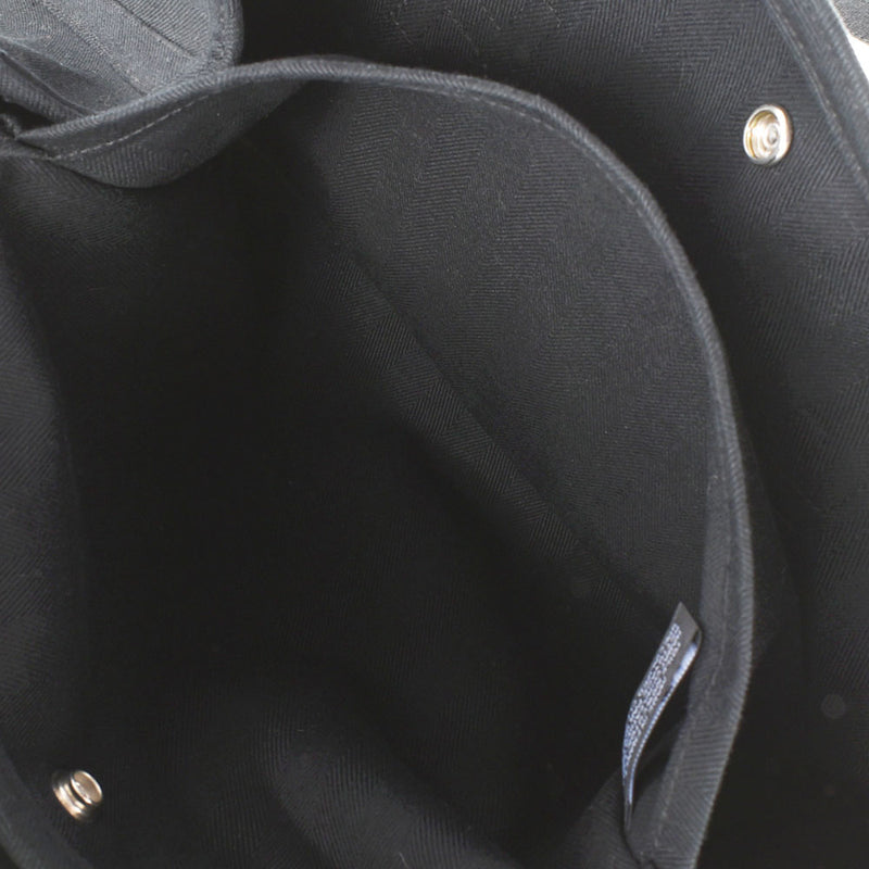 HERMES Hermes Valparaiso MM Black Unisex Towaru Shevron Handbag AB Rank used Ginzo