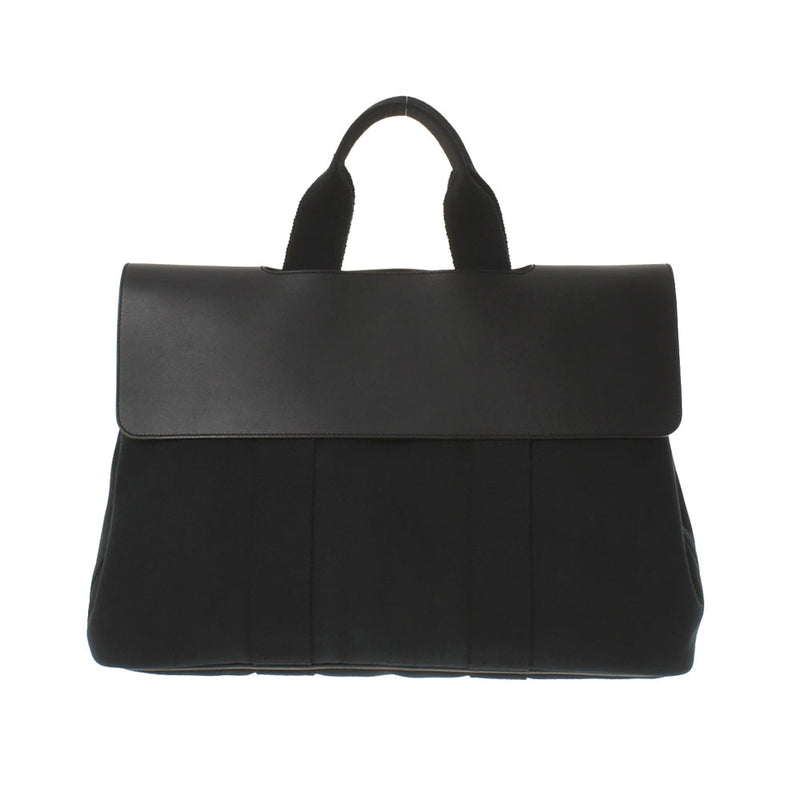 HERMES Hermes Valparaiso MM Black Unisex Towaru Shevron Handbag AB Rank used Ginzo