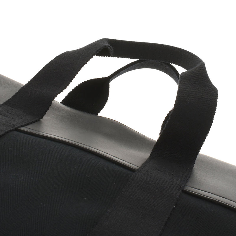 HERMES Hermes Valparaiso MM Black Unisex Towaru Shevron Handbag AB Rank used Ginzo