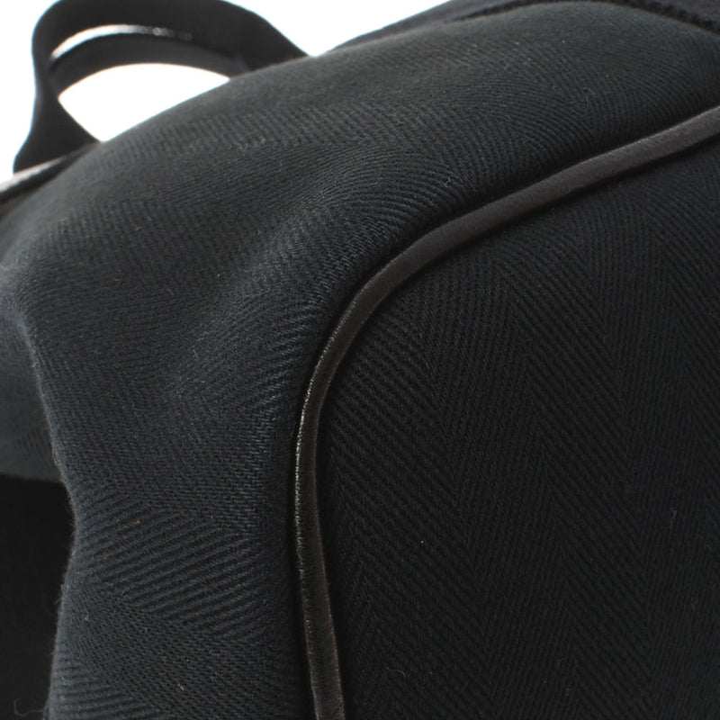 HERMES Hermes Valparaiso MM Black Unisex Towaru Shevron Handbag AB Rank used Ginzo